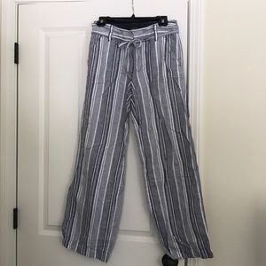 Wide leg linen blend pants